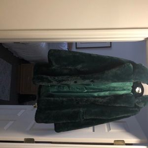 Faux Fur Dark Emerald Green Jacket